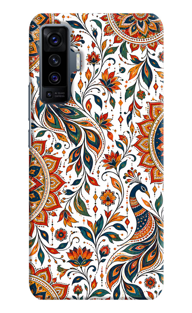 White Mayura Vivo X50 Hard Case Back Cover by Casekaro