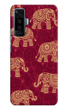 Maroon Elephant Vivo X50 Hard Case Back Cover by Casekaro