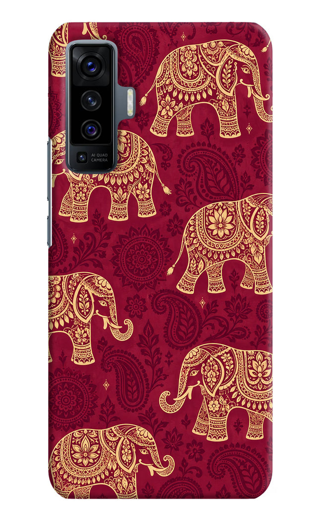 Maroon Elephant Vivo X50 Hard Case Back Cover by Casekaro