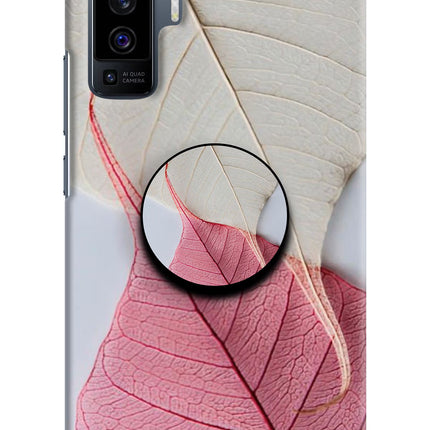 White Pink Leaf Vivo X50 Pop Case by Casekaro