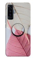 White Pink Leaf Vivo X50 Pop Case by Casekaro