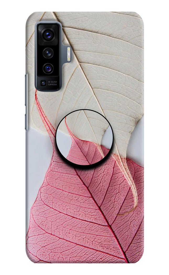 White Pink Leaf Vivo X50 Pop Case by Casekaro