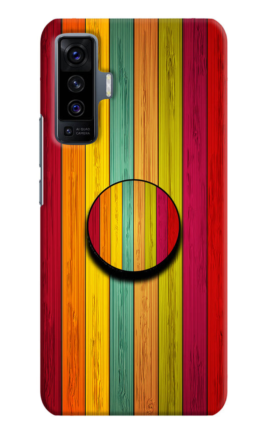 Multicolor Wooden Vivo X50 Pop Case by Casekaro