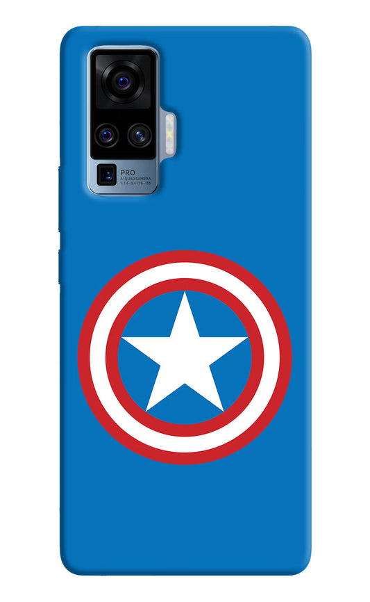 Captain America Logo Vivo X50 Pro Hard Case Back Cover by Casekaro