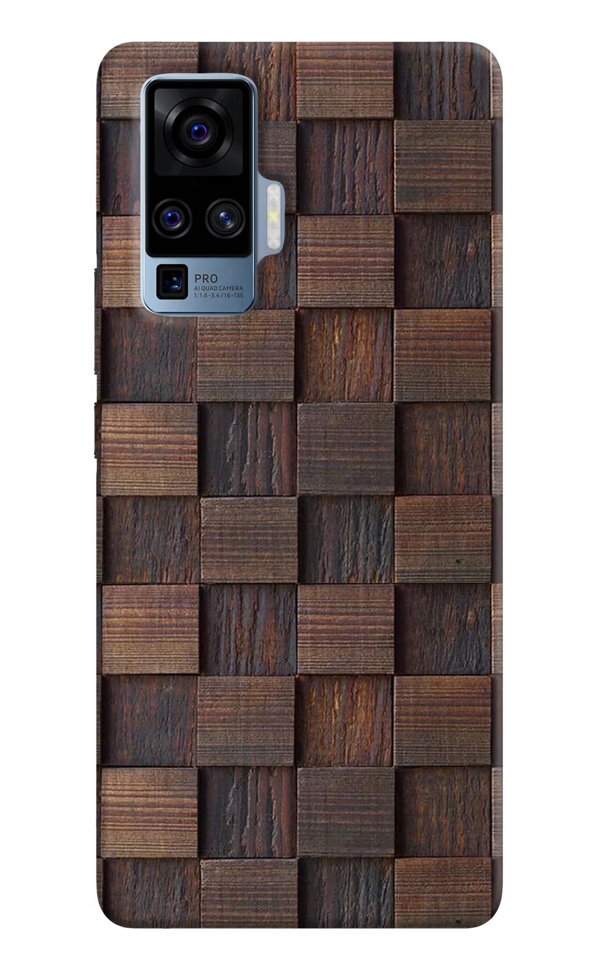 Wooden Cube Design Vivo X50 Pro Hard Case Back Cover by Casekaro