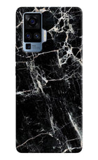 Black Marble Texture Vivo X50 Pro Hard Case Back Cover by Casekaro