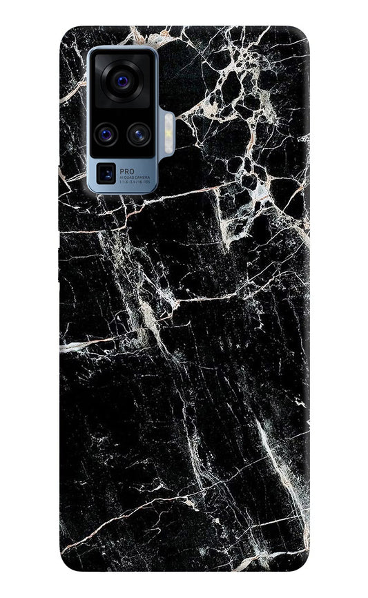 Black Marble Texture Vivo X50 Pro Hard Case Back Cover by Casekaro