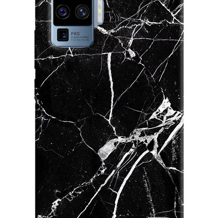 Black Marble Pattern Vivo X50 Pro Hard Case Back Cover by Casekaro