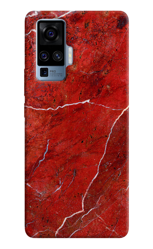 Red Marble Design Vivo X50 Pro Hard Case Back Cover by Casekaro