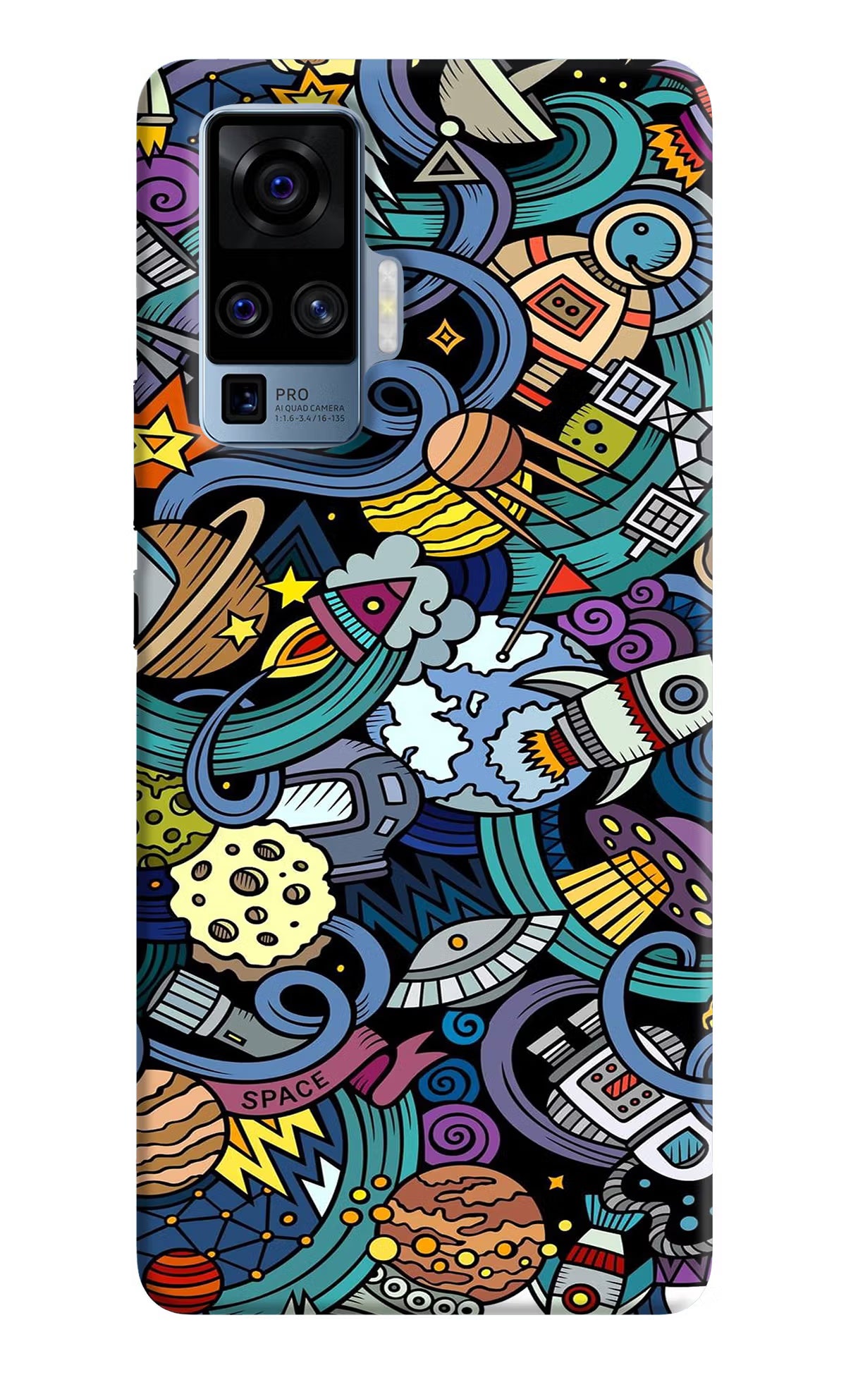 Space Abstract Vivo X50 Pro Hard Case Back Cover by Casekaro