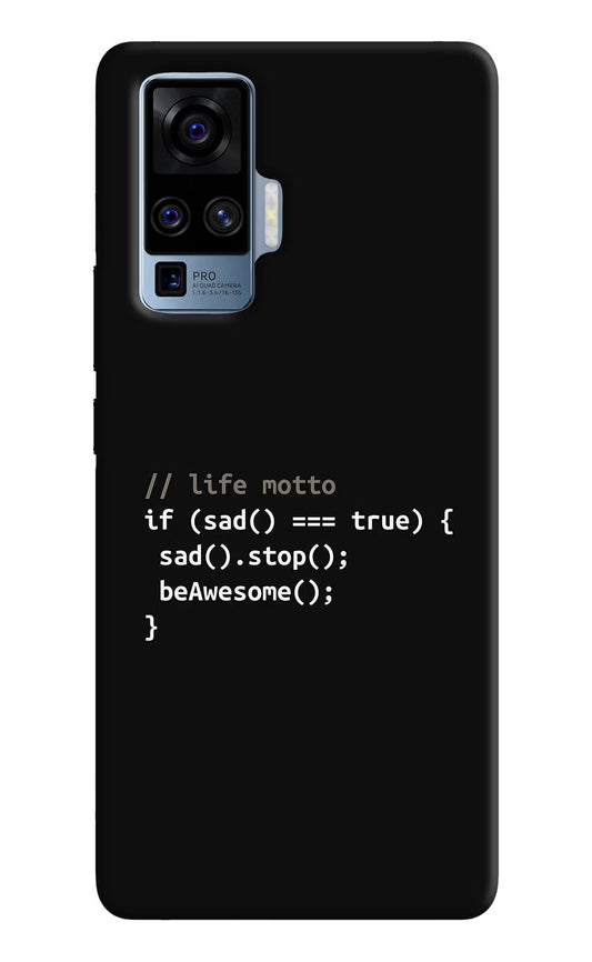 Life Motto Code Vivo X50 Pro Hard Case Back Cover by Casekaro