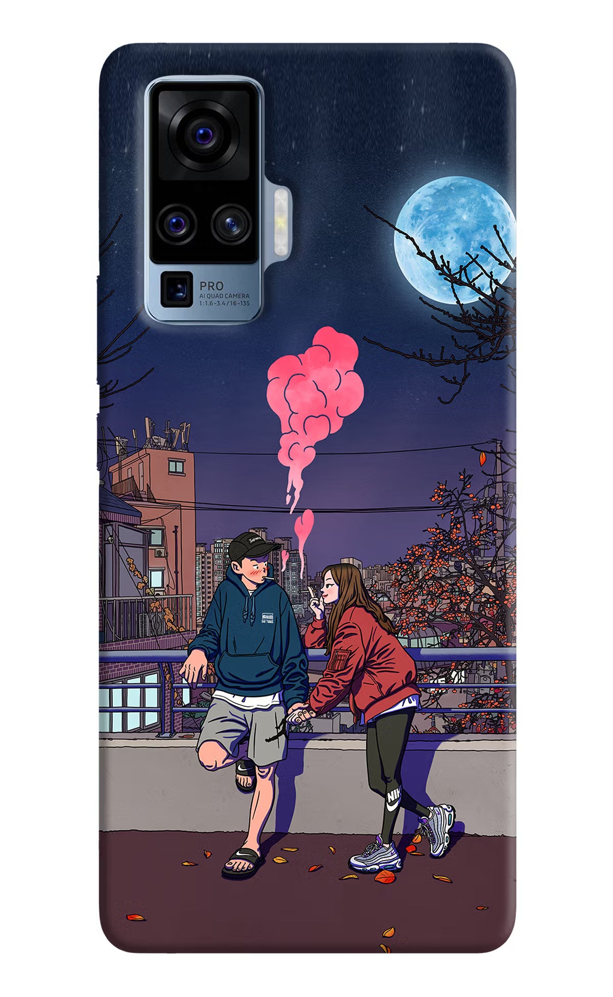 Chilling Couple Vivo X50 Pro Hard Case Back Cover by Casekaro