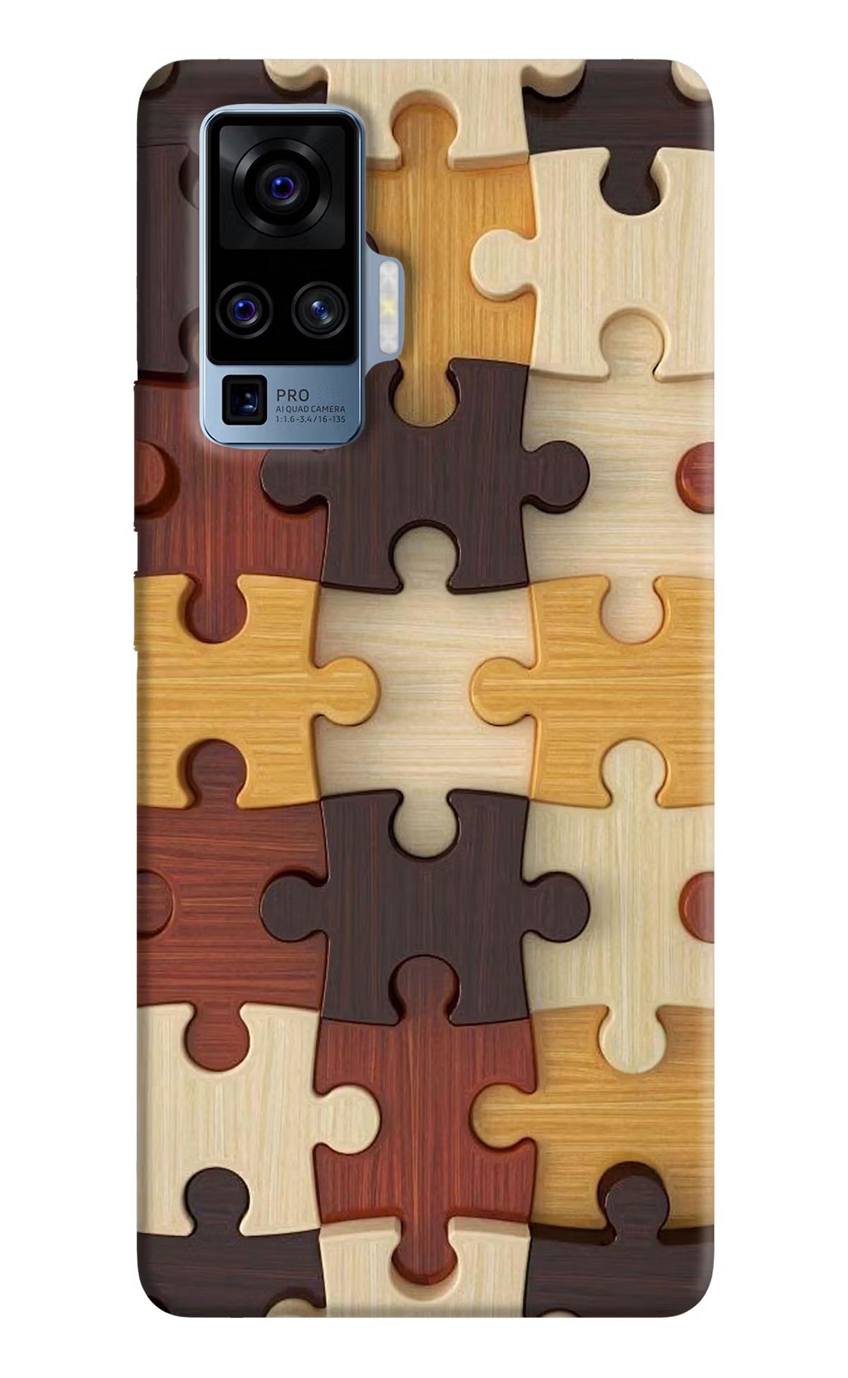 Wooden Puzzle Vivo X50 Pro Hard Case Back Cover by Casekaro