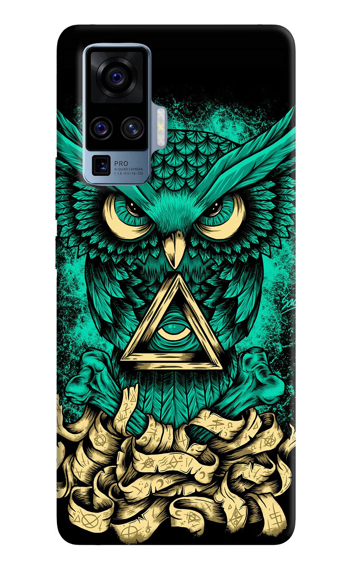 Green Owl Vivo X50 Pro Hard Case Back Cover by Casekaro