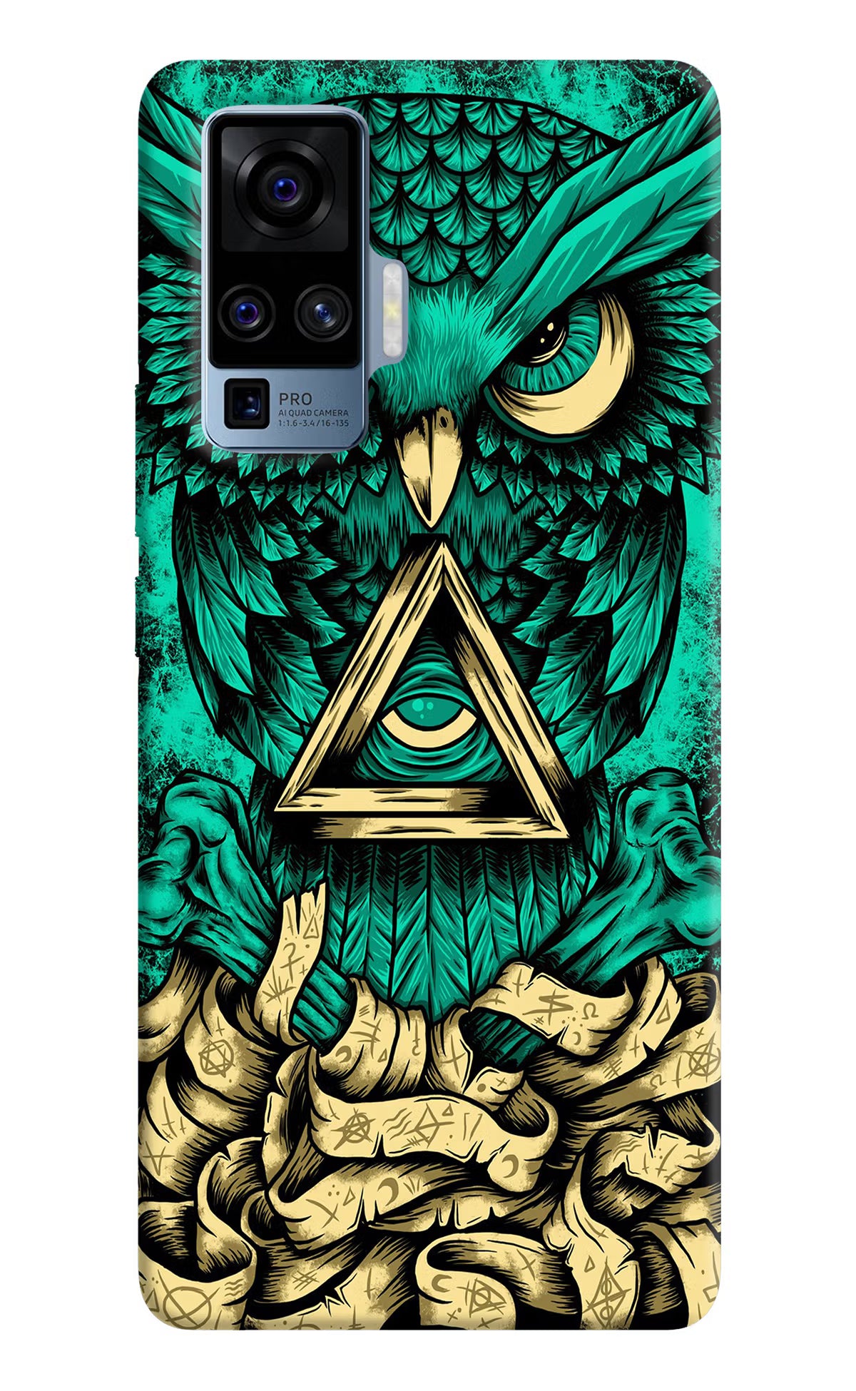Green Owl Vivo X50 Pro Hard Case Back Cover by Casekaro
