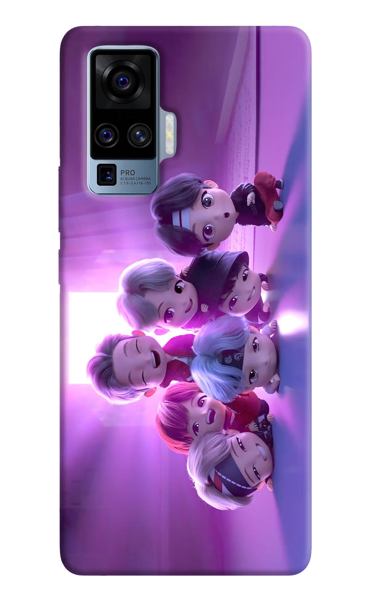 BTS Chibi Vivo X50 Pro Hard Case Back Cover by Casekaro