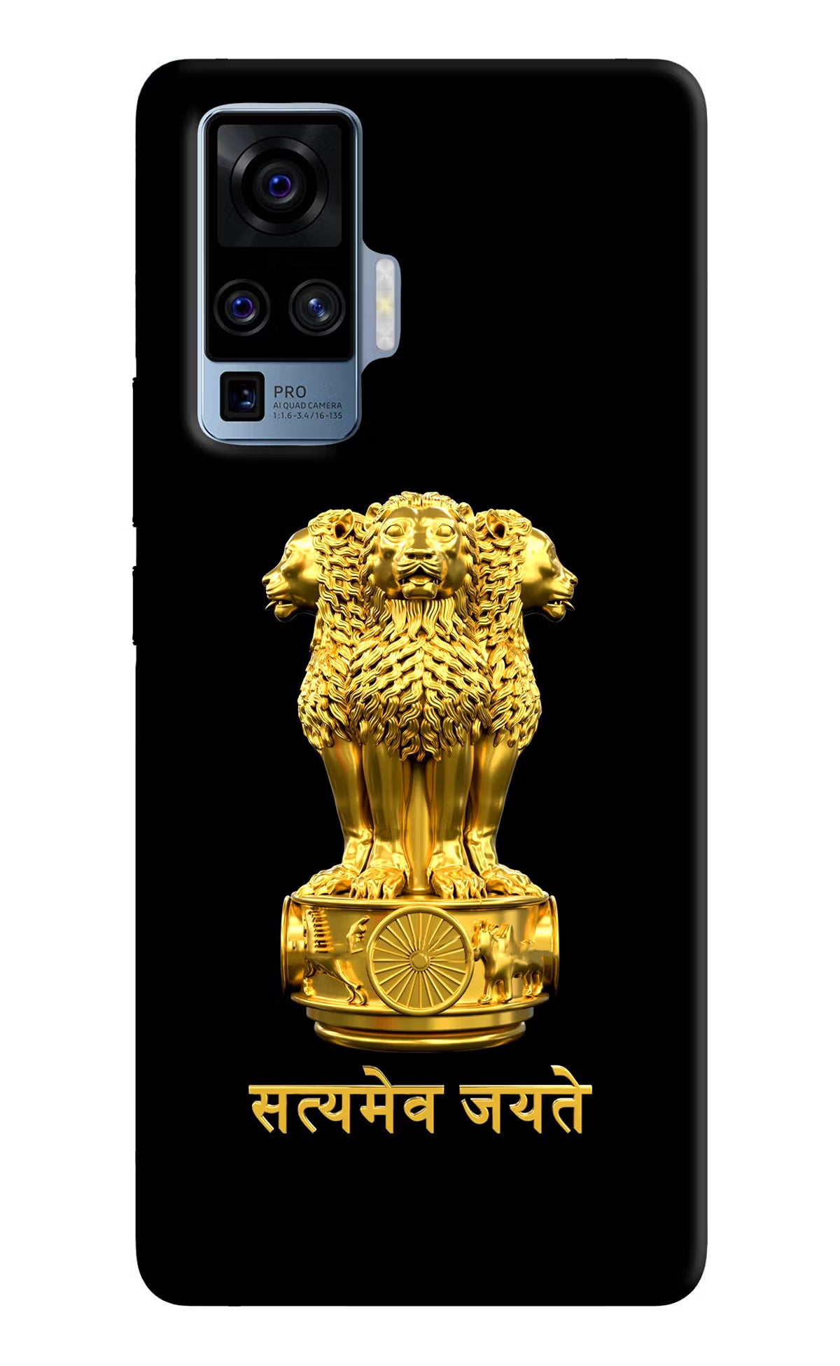 Satyamev Jayate Golden Vivo X50 Pro Hard Case Back Cover by Casekaro