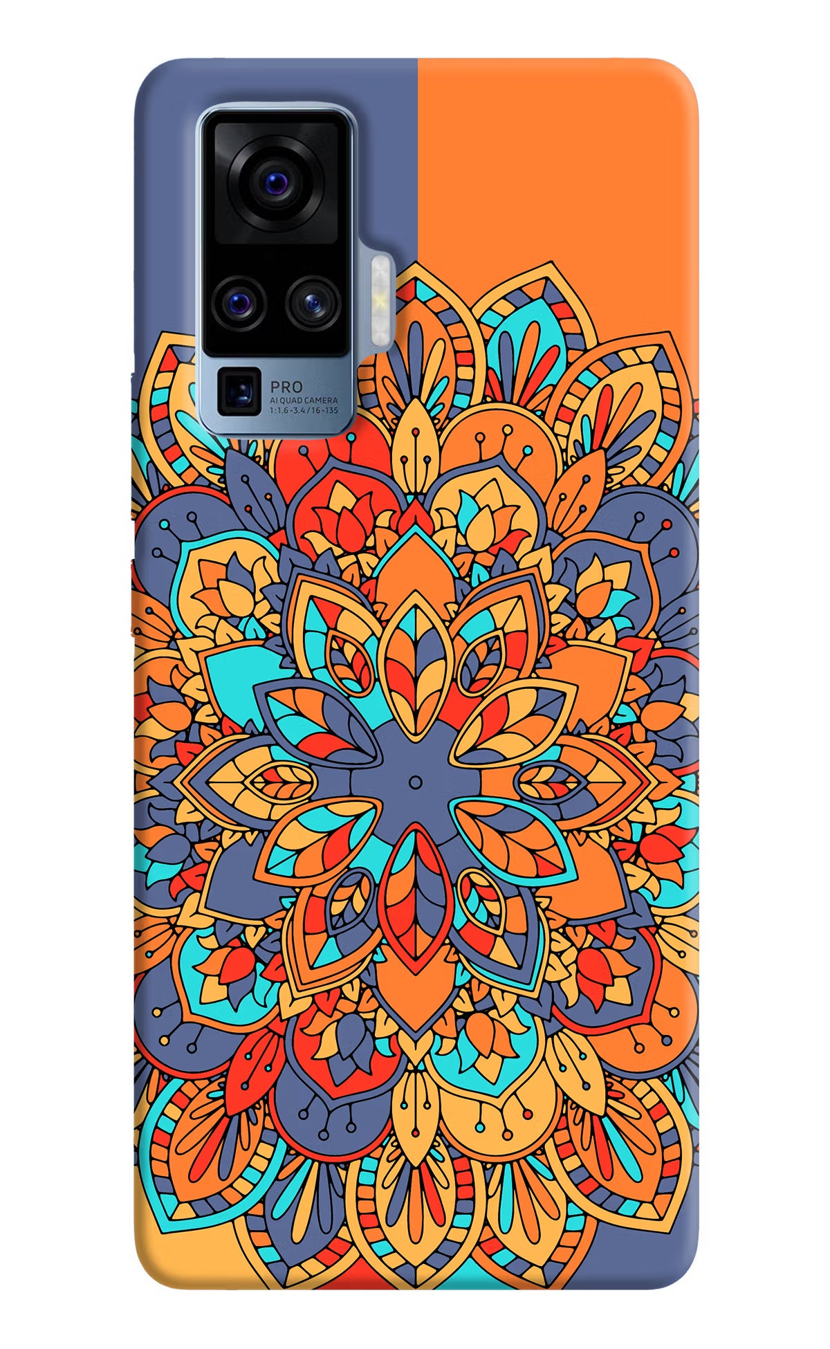 Color Mandala Vivo X50 Pro Hard Case Back Cover by Casekaro