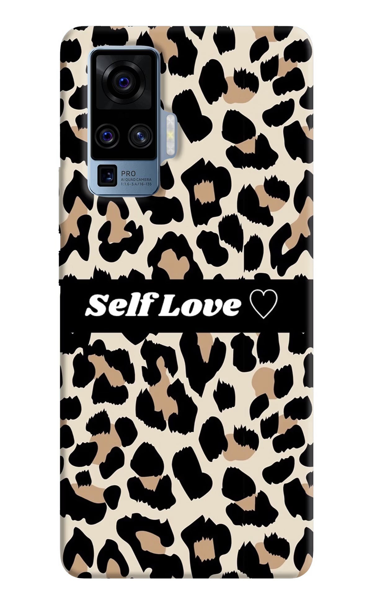 Leopard Print Self Love Vivo X50 Pro Hard Case Back Cover by Casekaro