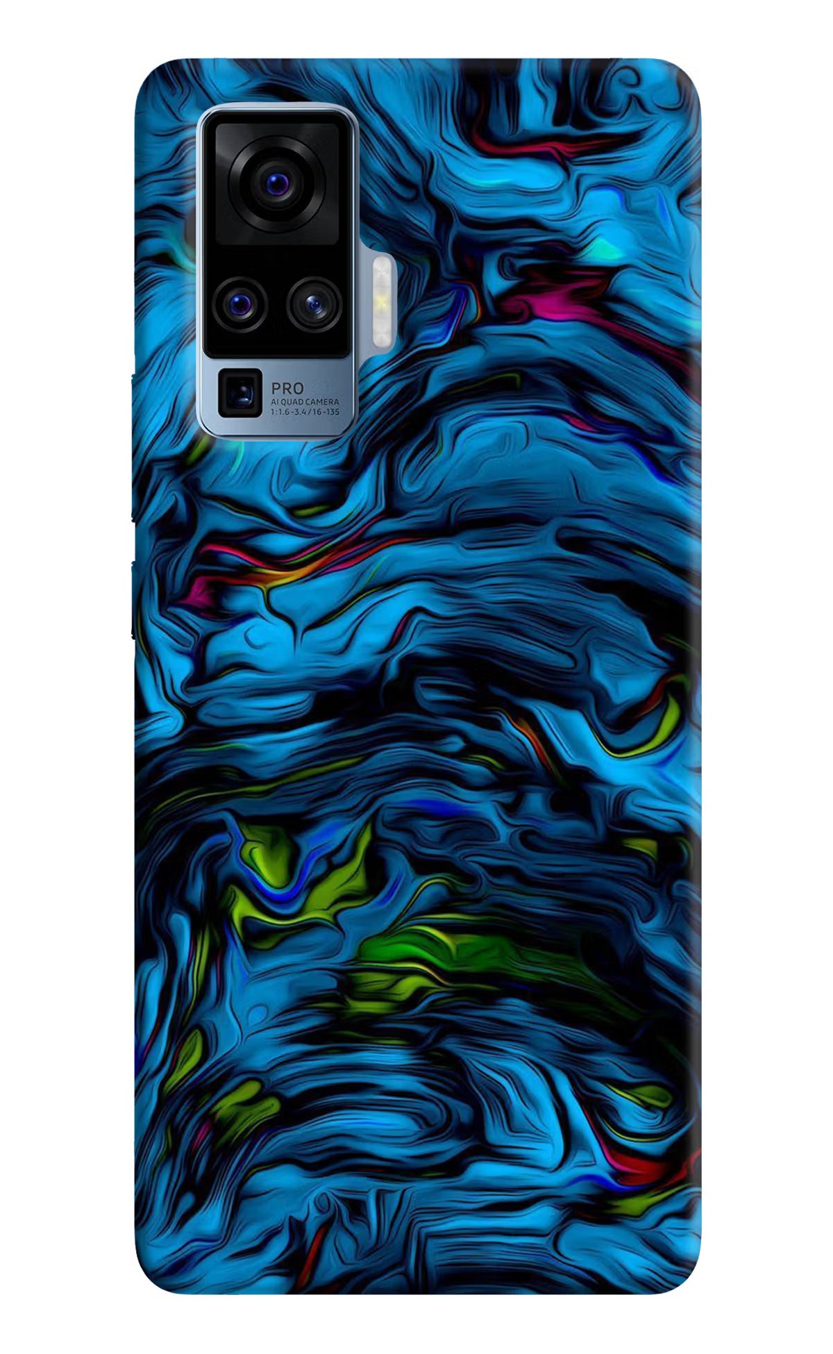 Dark Blue Abstract Vivo X50 Pro Hard Case Back Cover by Casekaro