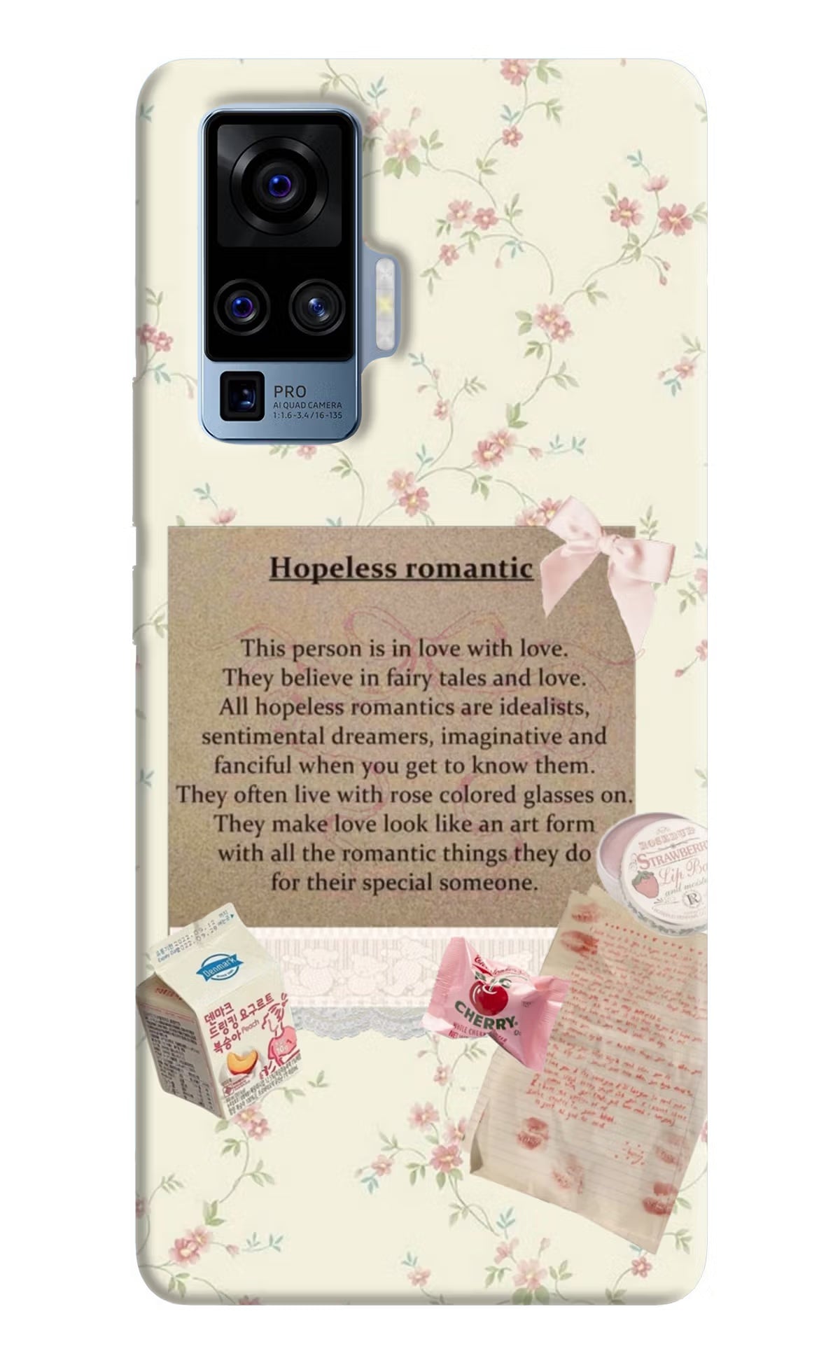 Hopeless Romantic Vivo X50 Pro Hard Case Back Cover by Casekaro