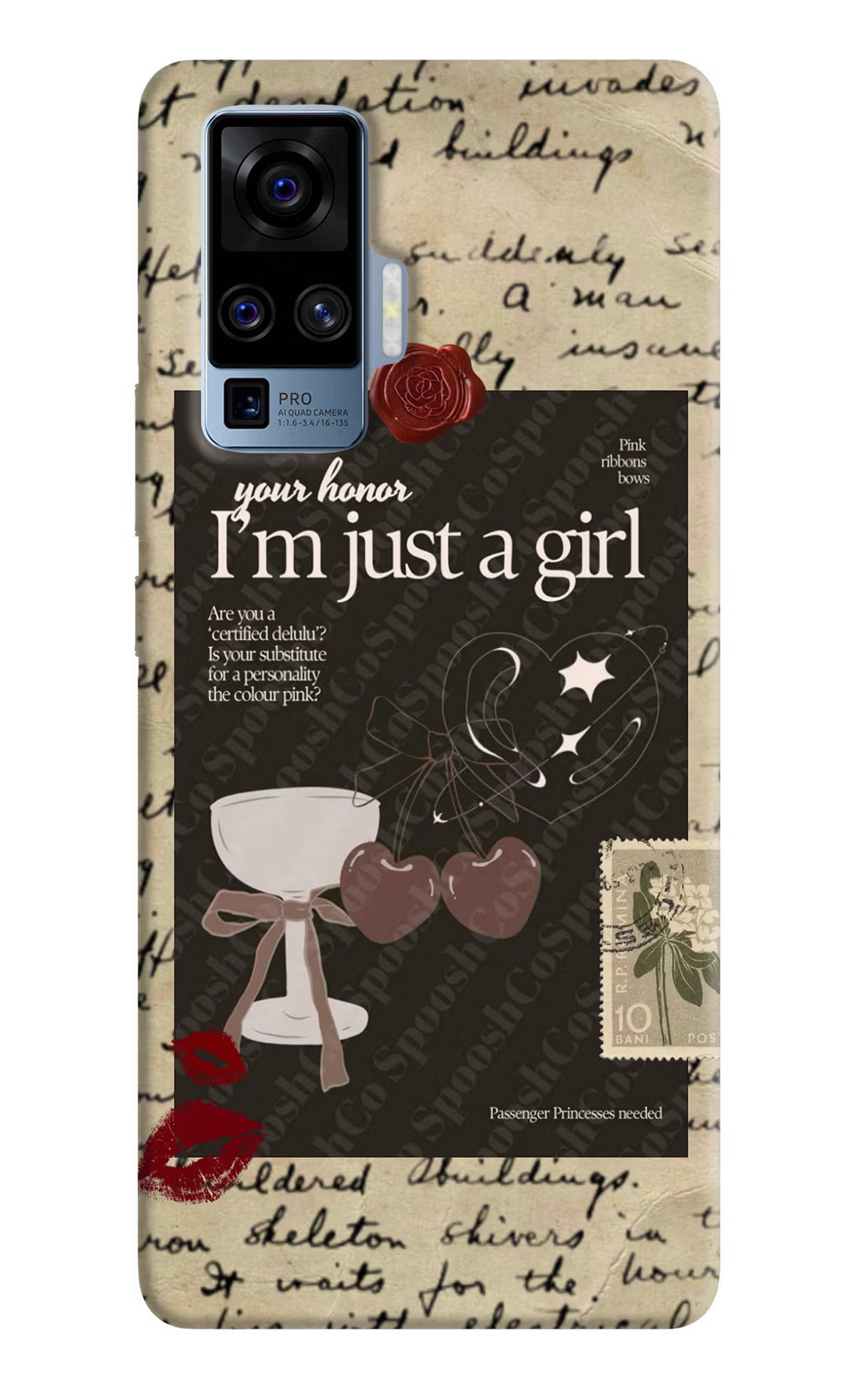 I am just a girl Vivo X50 Pro Hard Case Back Cover by Casekaro