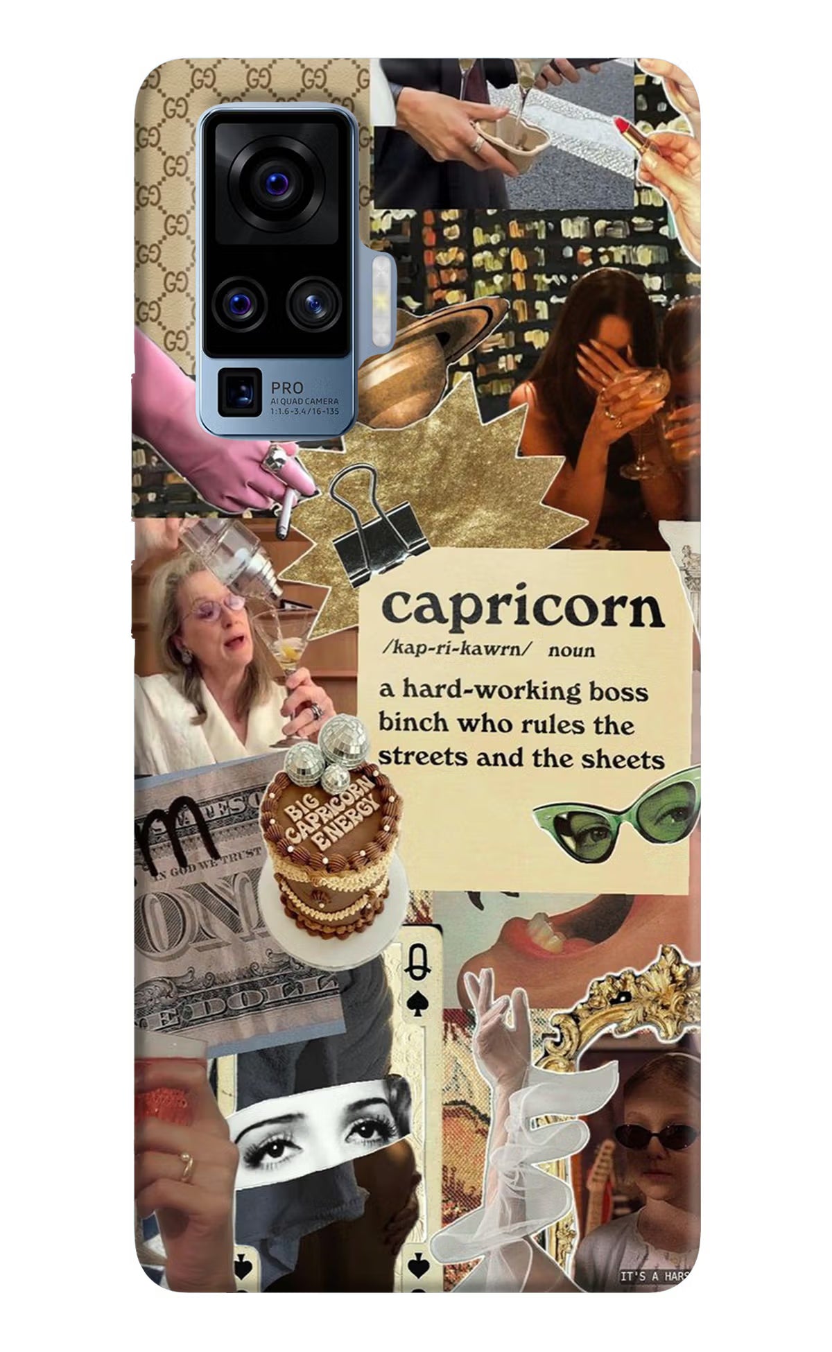 Capricorn Zodiac Vivo X50 Pro Hard Case Back Cover by Casekaro
