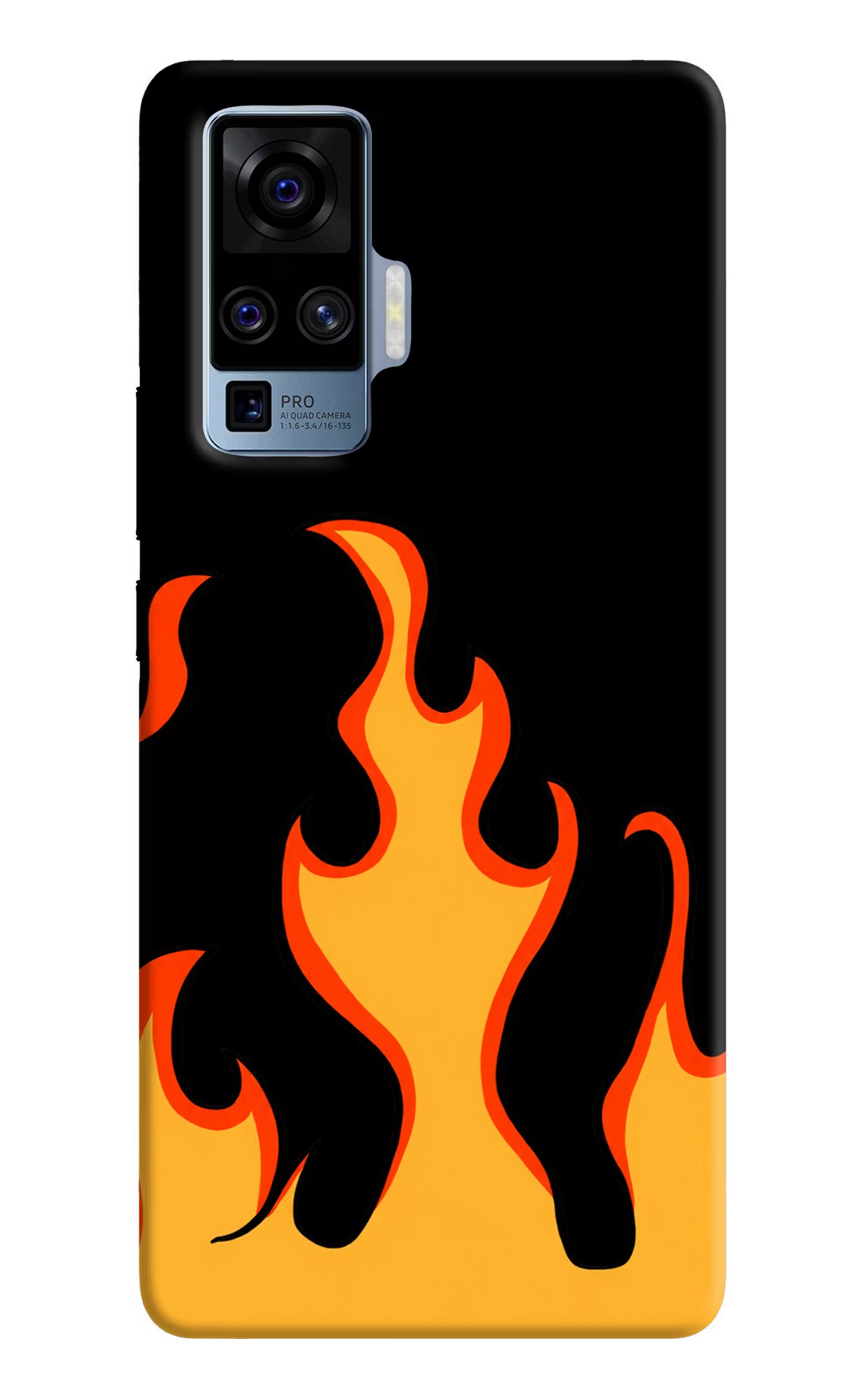 Fired Up – Black Vivo X50 Pro Hard Case Back Cover by Casekaro