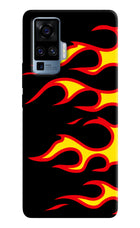Side Sweep Flames Vivo X50 Pro Hard Case Back Cover by Casekaro