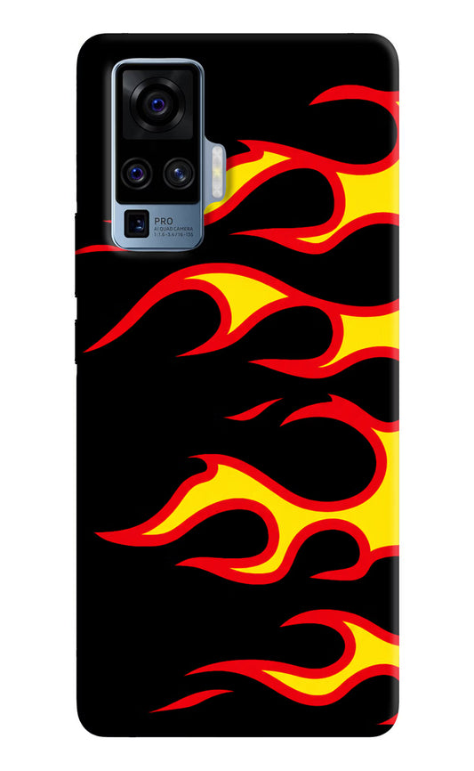 Side Sweep Flames Vivo X50 Pro Hard Case Back Cover by Casekaro