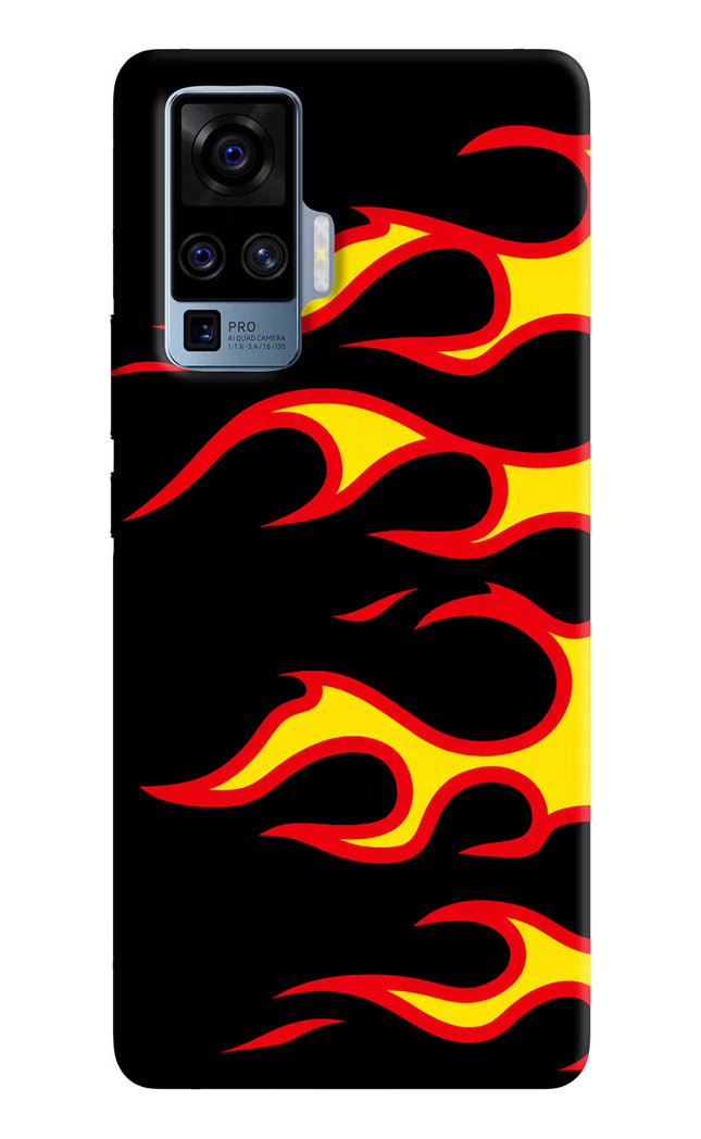 Side Sweep Flames Vivo X50 Pro Hard Case Back Cover by Casekaro