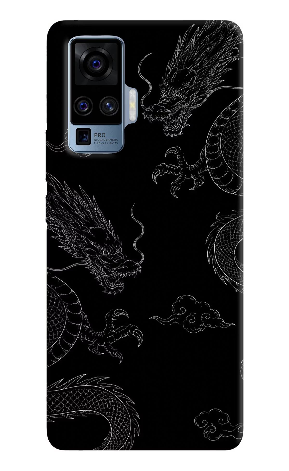 Twin Dragons Vivo X50 Pro Hard Case Back Cover by Casekaro
