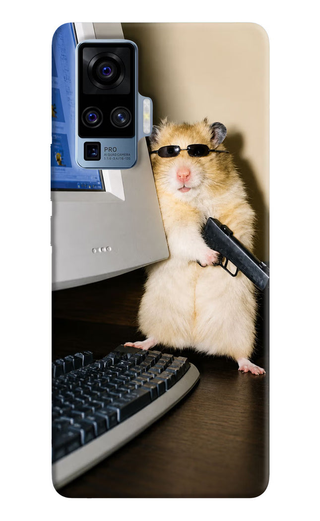 Hacker Hamster Vivo X50 Pro Hard Case Back Cover by Casekaro