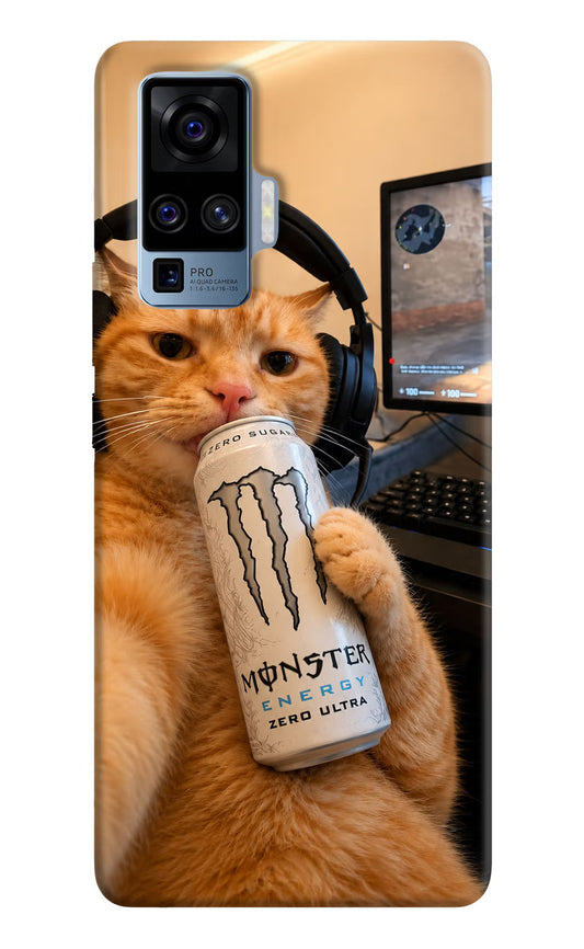 Gamer Cat Energy Vivo X50 Pro Hard Case Back Cover by Casekaro