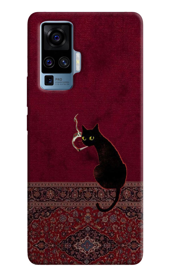 Midnight Cat Vivo X50 Pro Hard Case Back Cover by Casekaro