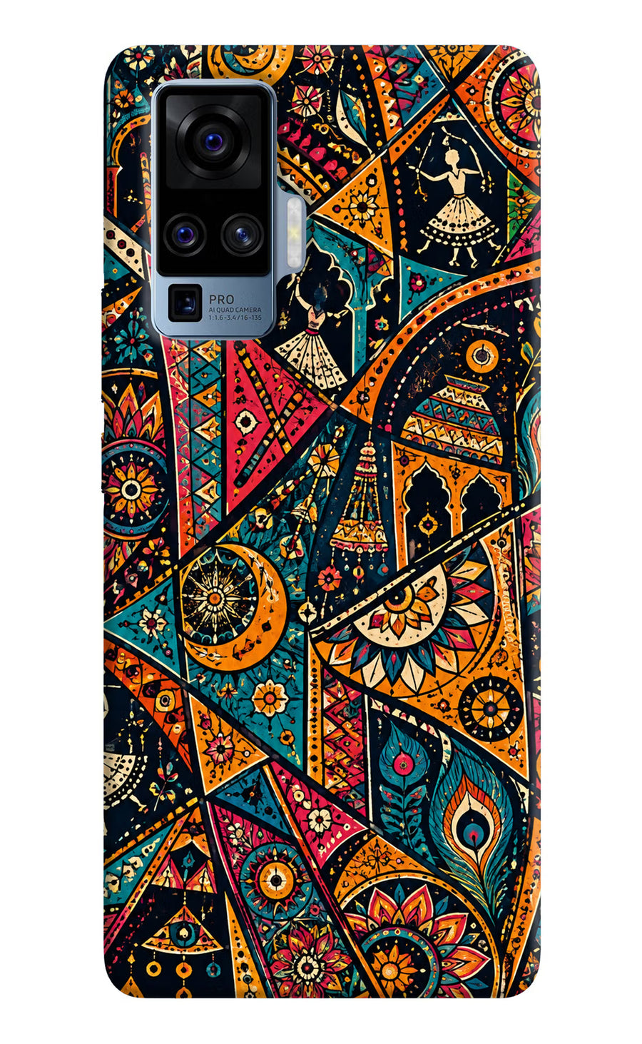 Folk Print Vivo X50 Pro Back Cover, Hard case