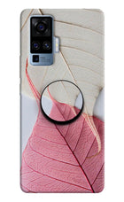 White Pink Leaf Vivo X50 Pro Pop Case by Casekaro