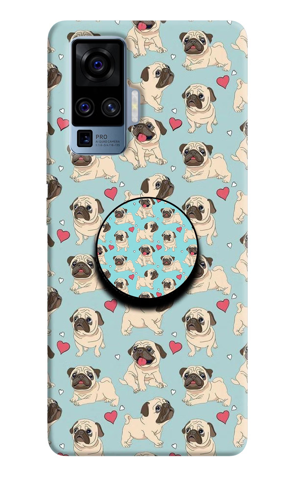 Pug Dog Vivo X50 Pro Pop Case by Casekaro