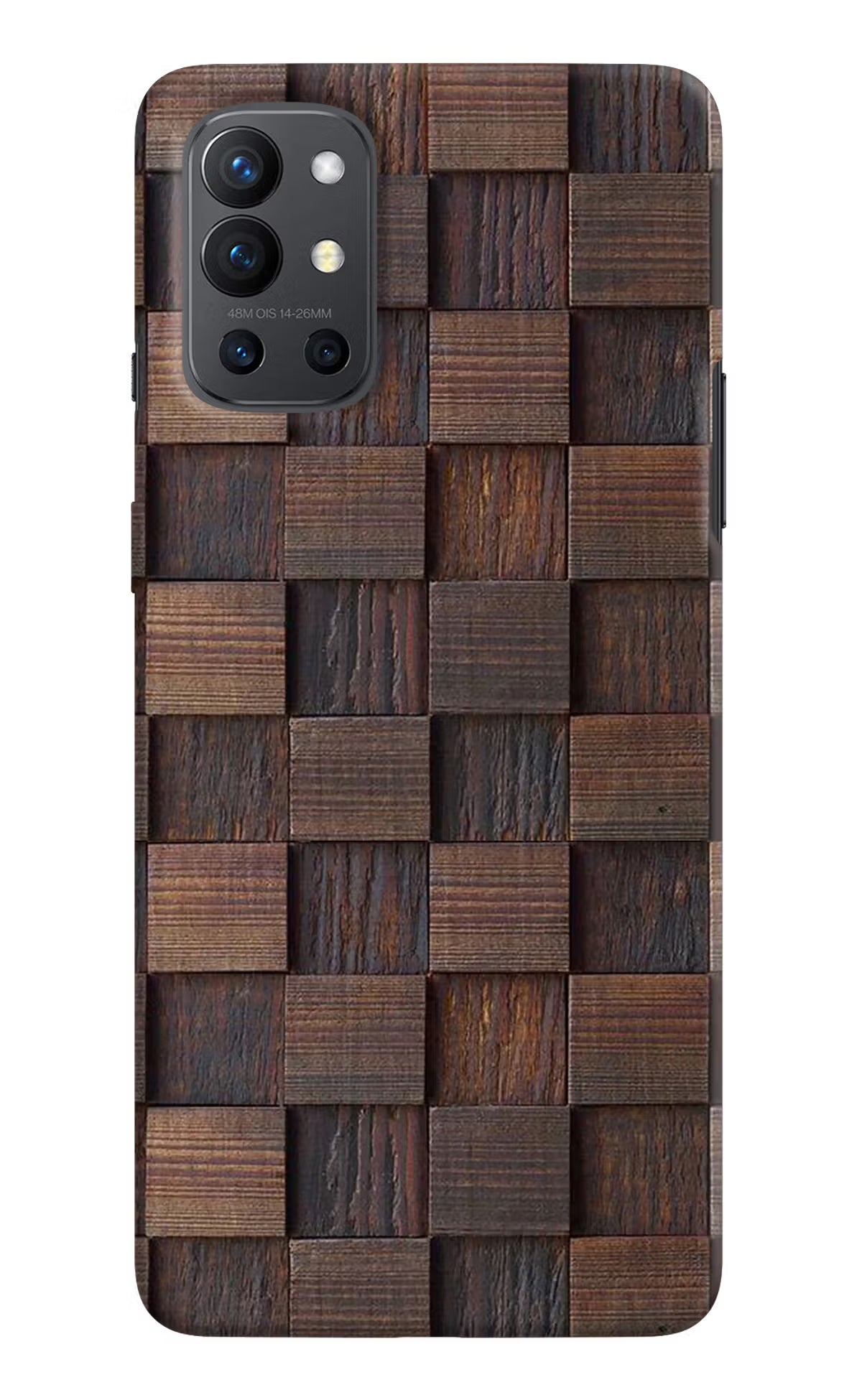 Wooden Cube Design Oneplus 9R Hard Case Back Cover by Casekaro