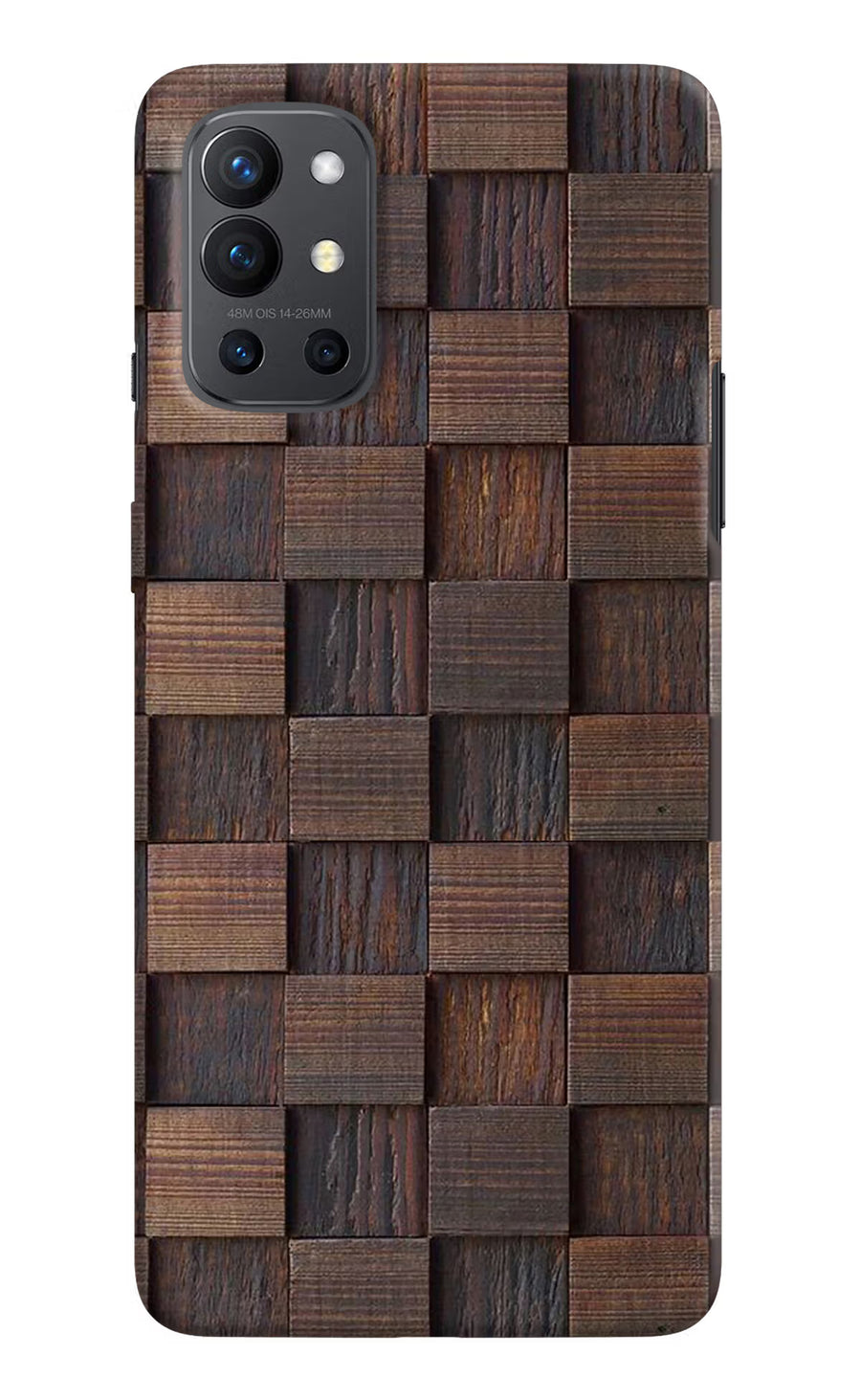 Wooden Cube Design Oneplus 9R Back Cover, Hard case