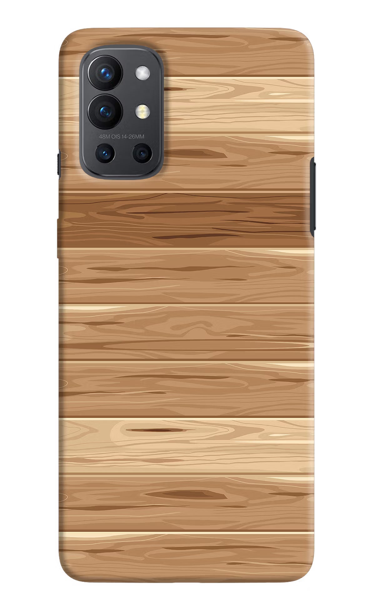 Wooden Vector Oneplus 9R Hard Case Back Cover by Casekaro
