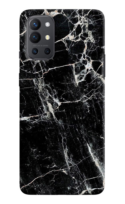 Black Marble Texture Oneplus 9R Hard Case Back Cover by Casekaro