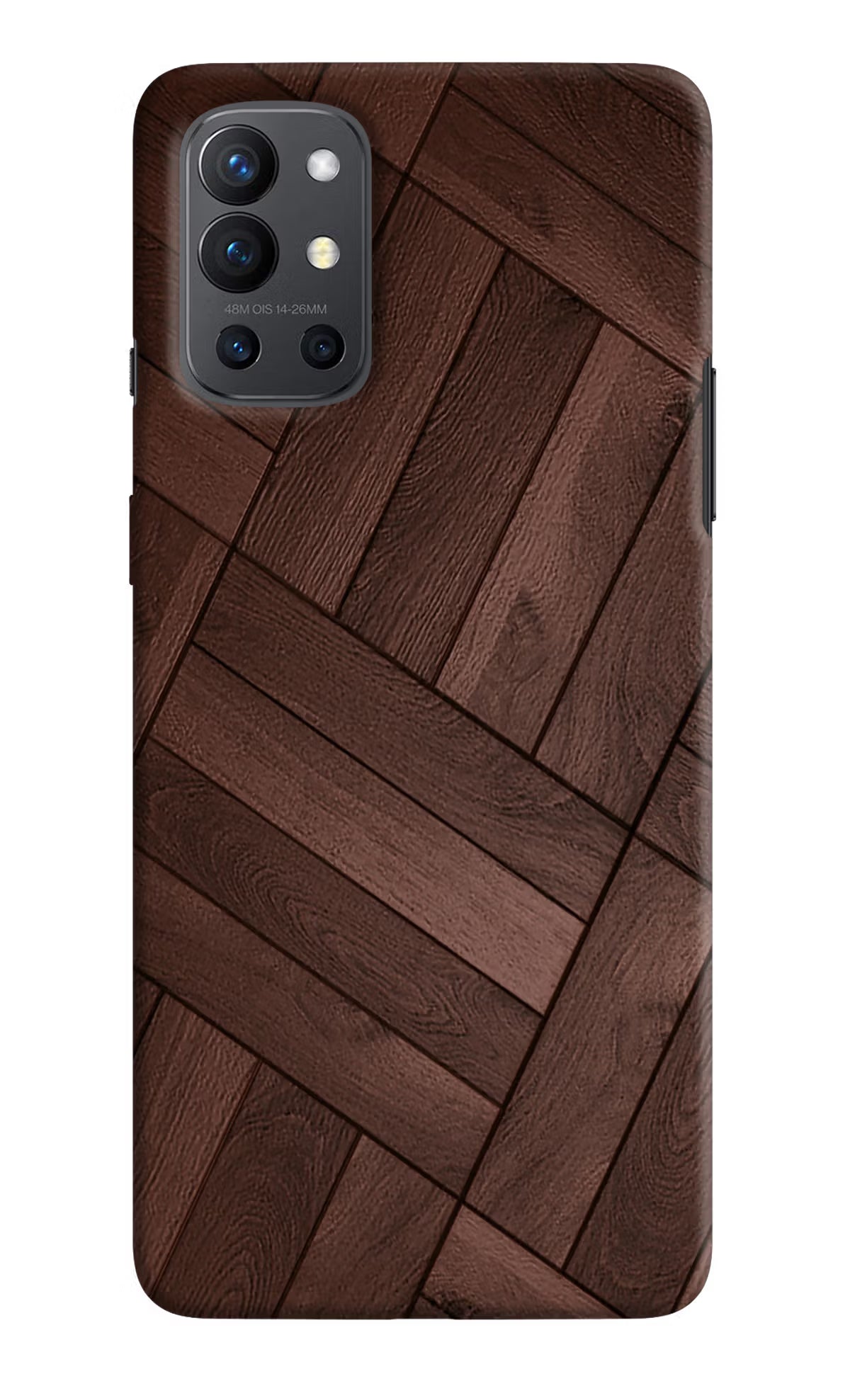 Wooden Texture Design Oneplus 9R Hard Case Back Cover by Casekaro