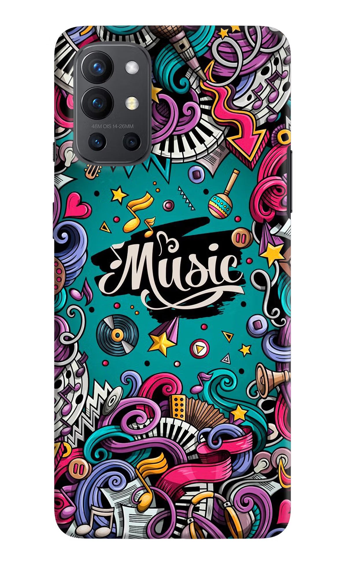 Music Graffiti Oneplus 9R Hard Case Back Cover by Casekaro