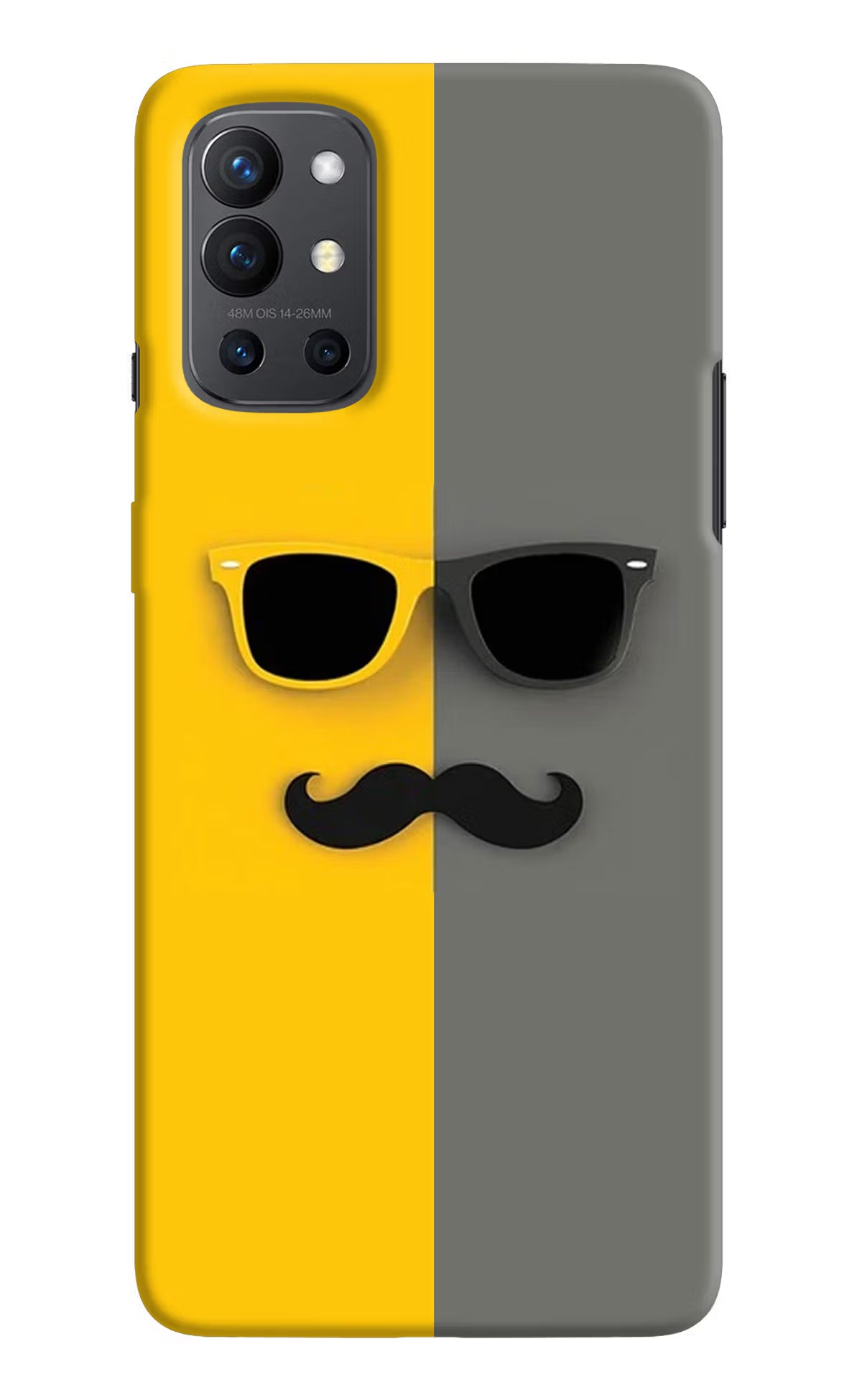 Sunglasses with Mustache Oneplus 9R Hard Case Back Cover by Casekaro