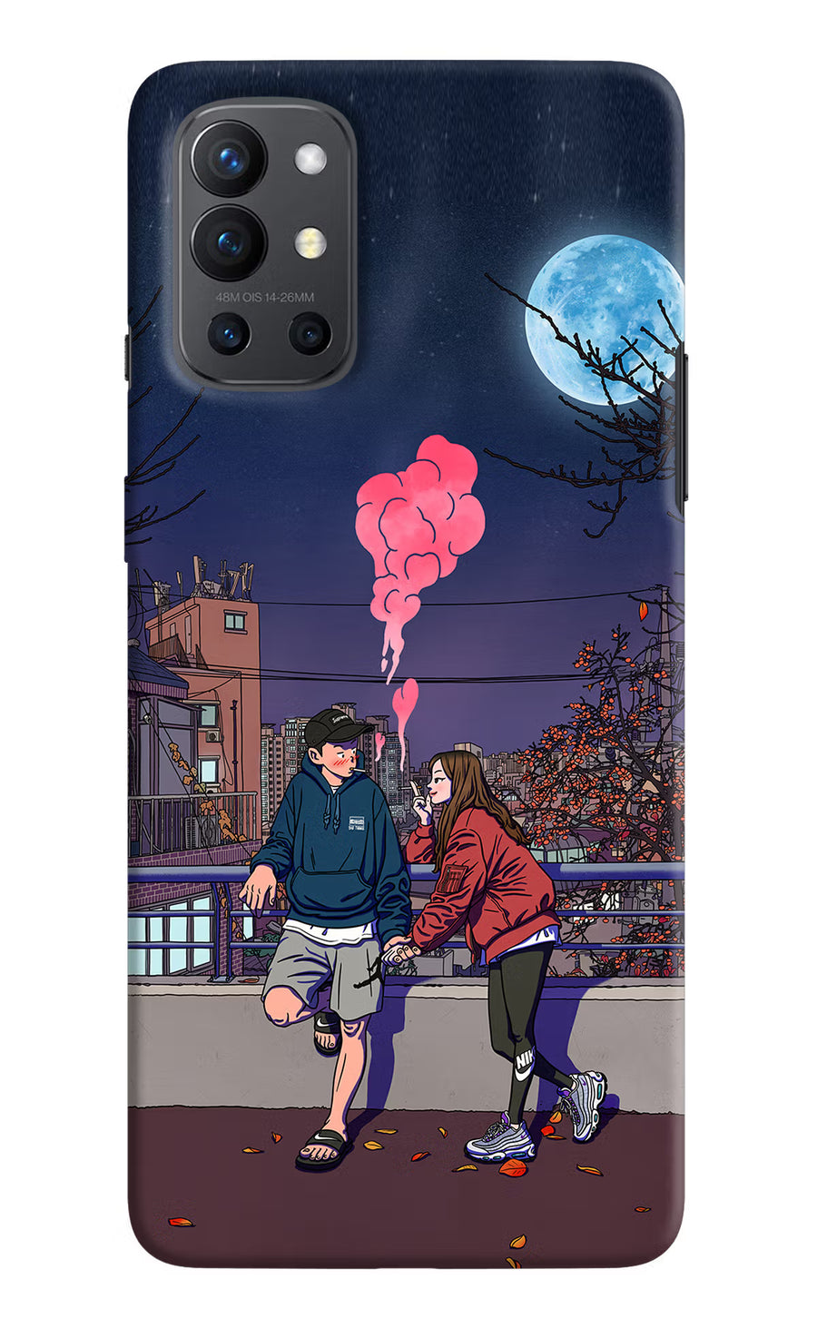 Chilling Couple Oneplus 9R Back Cover, Hard case
