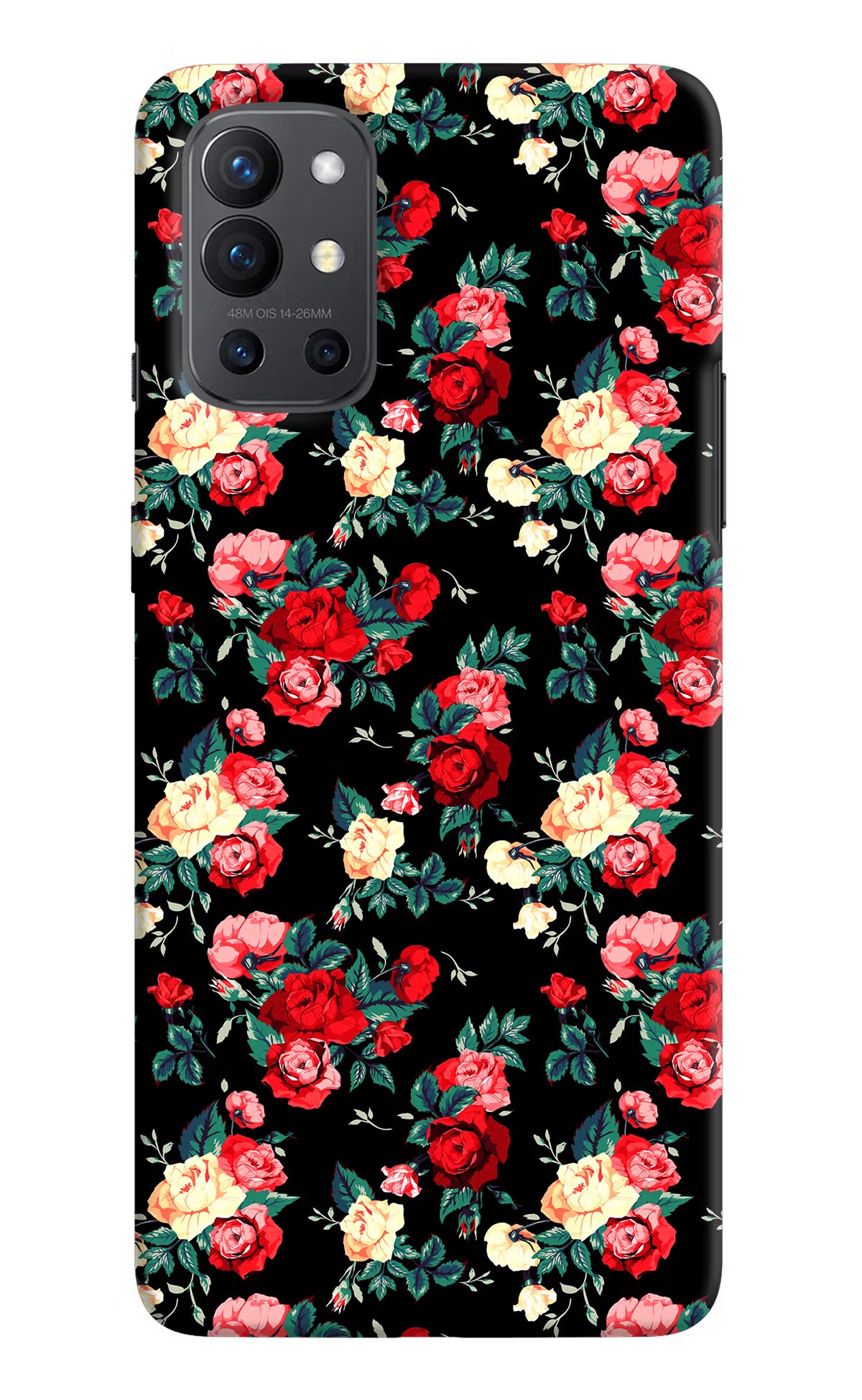 Rose Pattern Oneplus 9R Hard Case Back Cover by Casekaro
