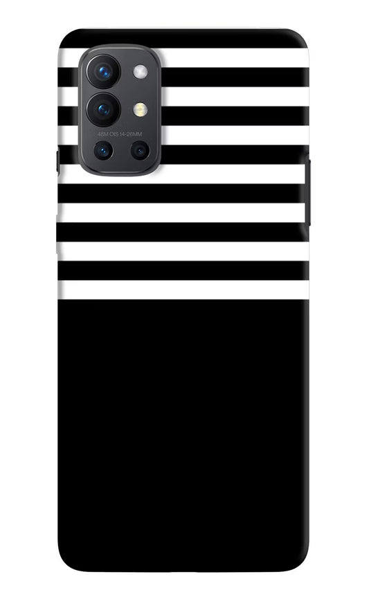 Black and White Print Oneplus 9R Hard Case Back Cover by Casekaro