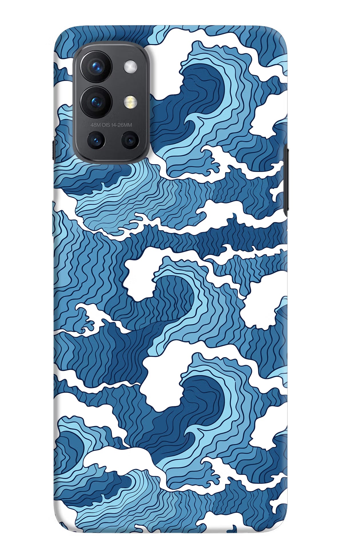Blue Waves Oneplus 9R Hard Case Back Cover by Casekaro