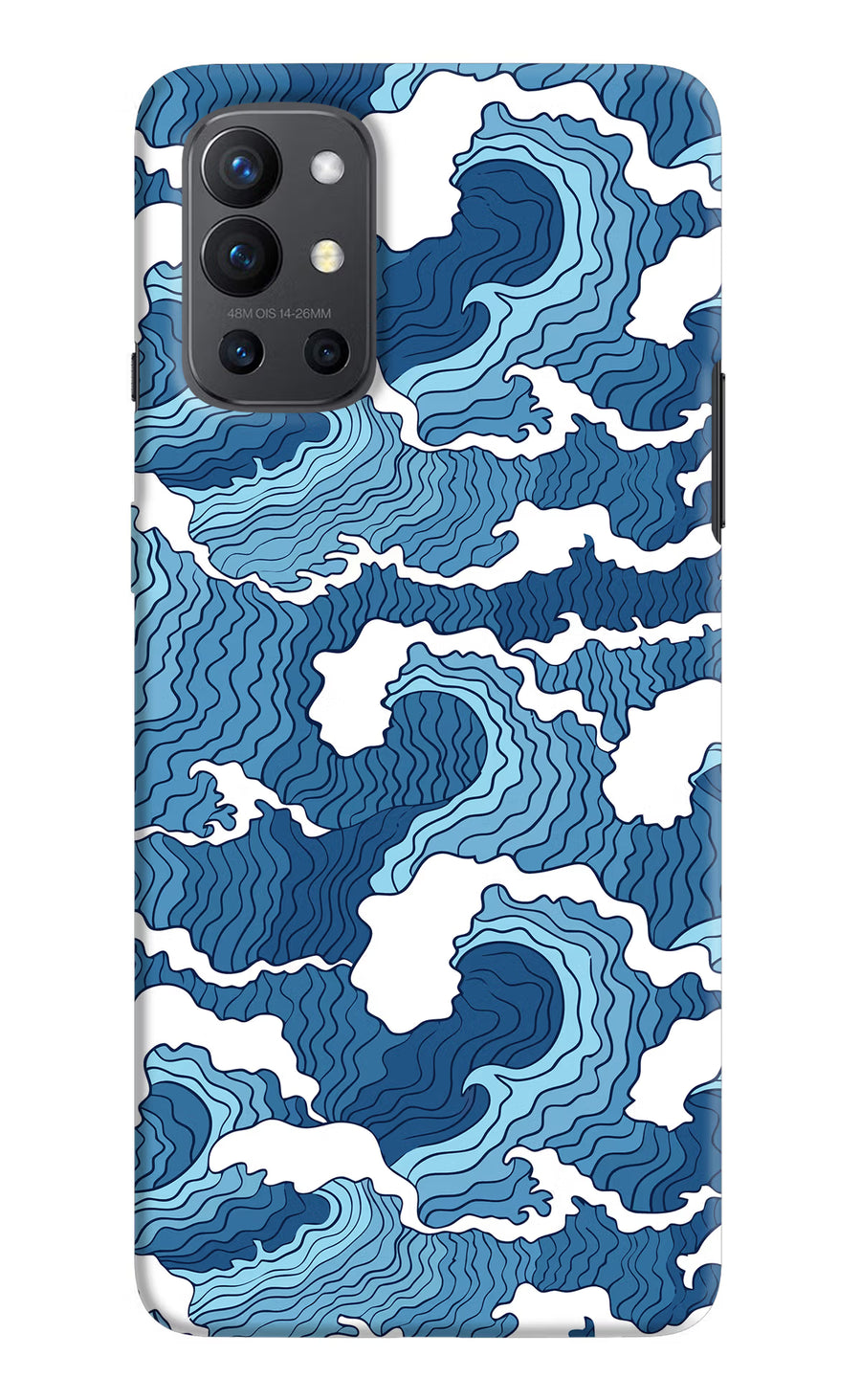 Blue Waves Oneplus 9R Back Cover, Hard case